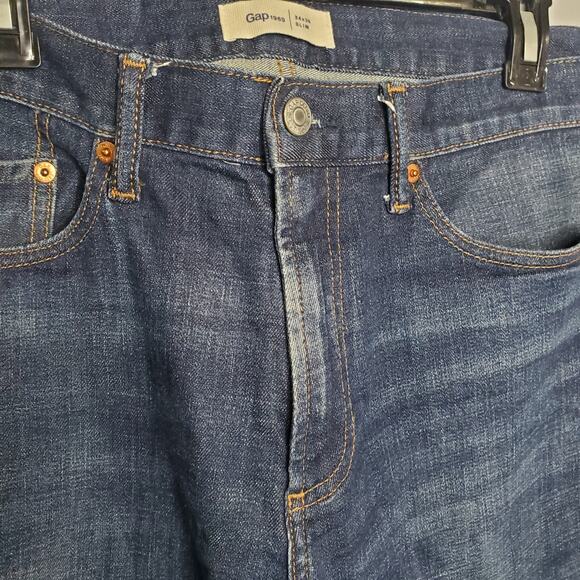 GAP 1969 Men's Slim Dark Wash Straight Boot Cut Jeans W 34 X 30 L - Picture 5 of 12